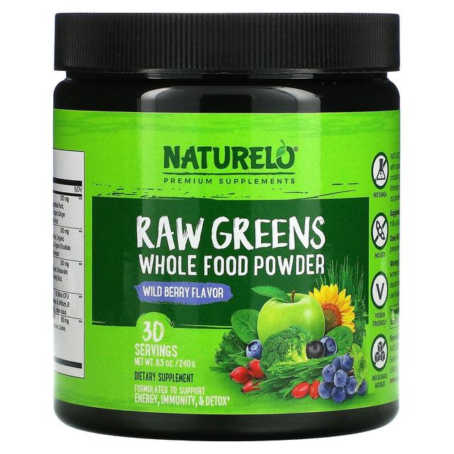 NATURELO, Raw Greens, Whole Food Powder, Wild Berry, 8.5 oz (240 g) on Productcaster.