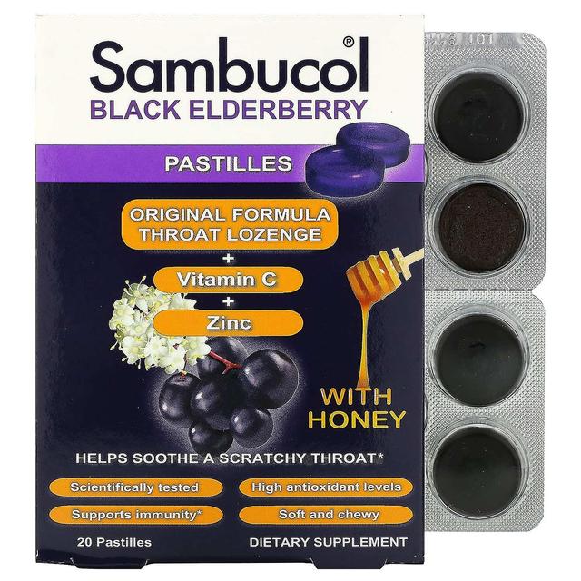 Sambucol, Schwarze Holunderpastillen mit Honig, 20 Pastilles on Productcaster.