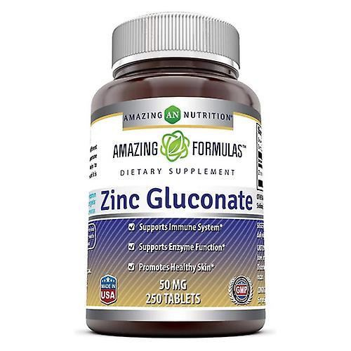 amazing nutrition Incredibile nutrizione Amazing Formulas Gluconato di zinco, 50 mg, 250 compresse (confezione da 1) on Productcaster.