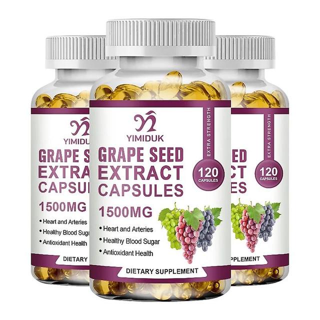 Sofirn Grape Seed Extract Capsules Strength for Antioxidant Support Skin Whitening Immune Health Liver Function Antioxidant Whitening 3 Bottles 120pcs on Productcaster.