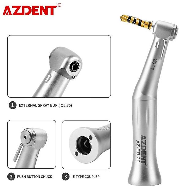 Eccpp Dental Surgery 20:1 Reduction Implant Contra Angle Low Speed Handpiece Push Button Extemal Irrigation Spray AZ-ER 20 on Productcaster.