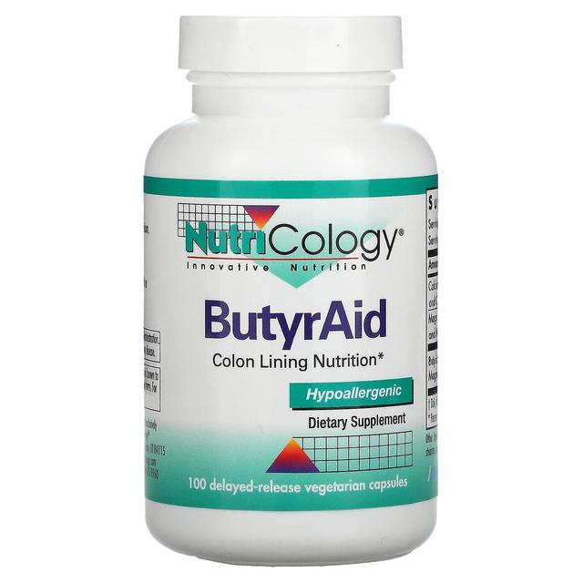 Nutricology, ButyrAid, 100 Delayed-Release Vegetarian Capsules on Productcaster.