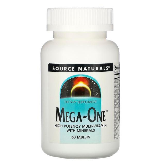 Source Naturals Lähde Naturals, Mega-One, voimakas monivitamiini mineraaleilla, 60 tablettia on Productcaster.