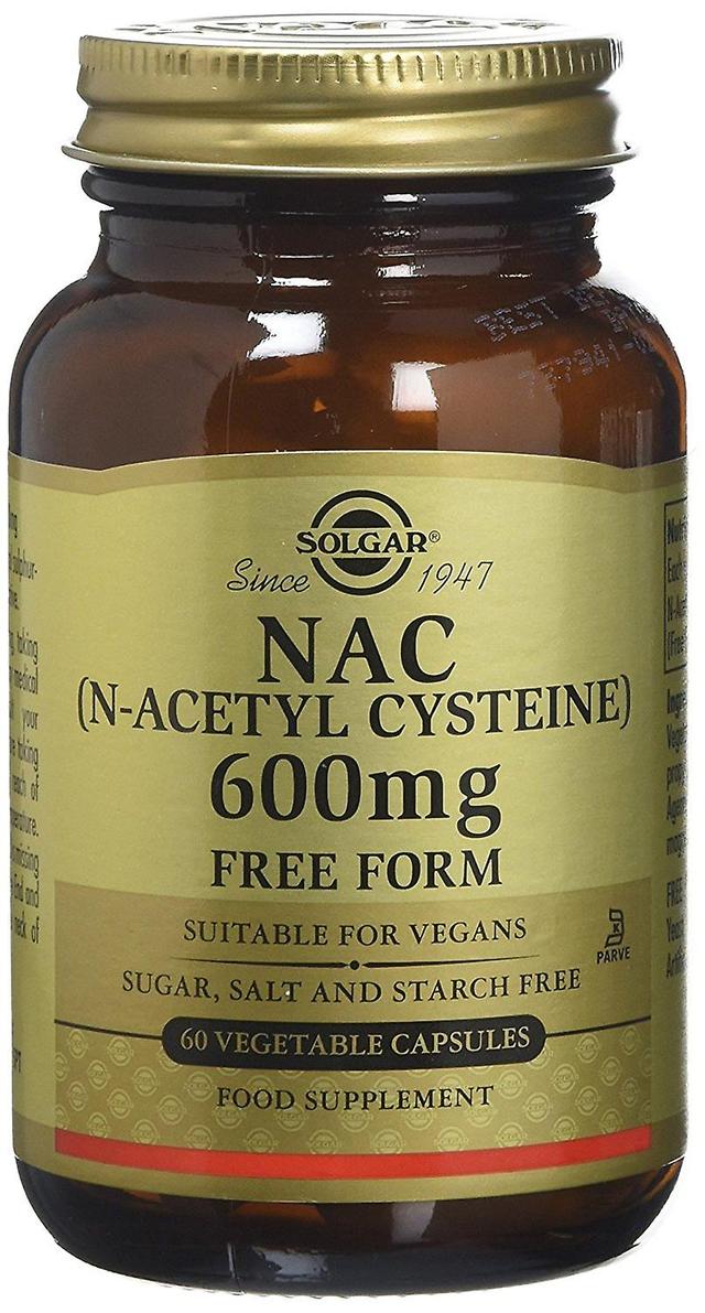 Solgar NAC (N-Acetyl-cystein) 600 mg vegetabiliska kapslar, 60 on Productcaster.