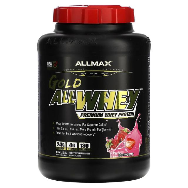 ALLMAX, Gold AllWhey, 100% Premium Whey Protein, Morango, 5 lbs (2,27 kg) on Productcaster.