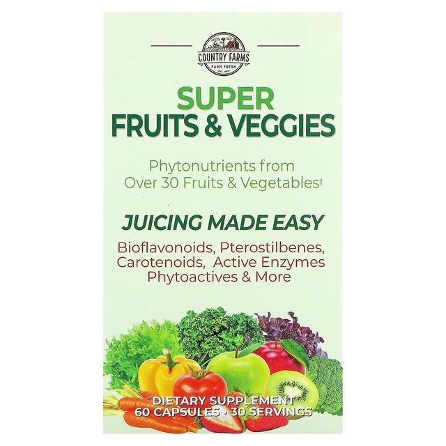 Country Farms, Super Frugter & Veggies, 60 kapsler on Productcaster.