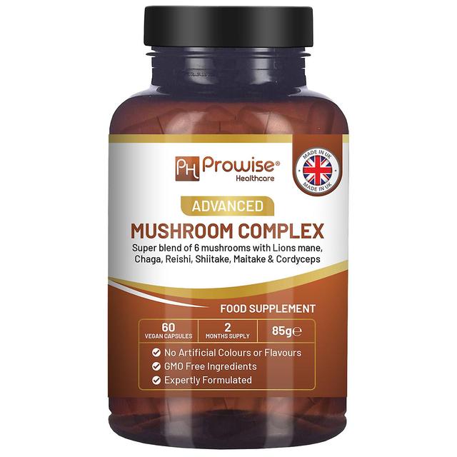 Prowise Healthcare Advanced Mushroom Complex | A super blend of 6 Mushroom with Lions Mane, Chaga, Cordyceps, Shiitake, Reishi and Maitake | 60 Veg... on Productcaster.