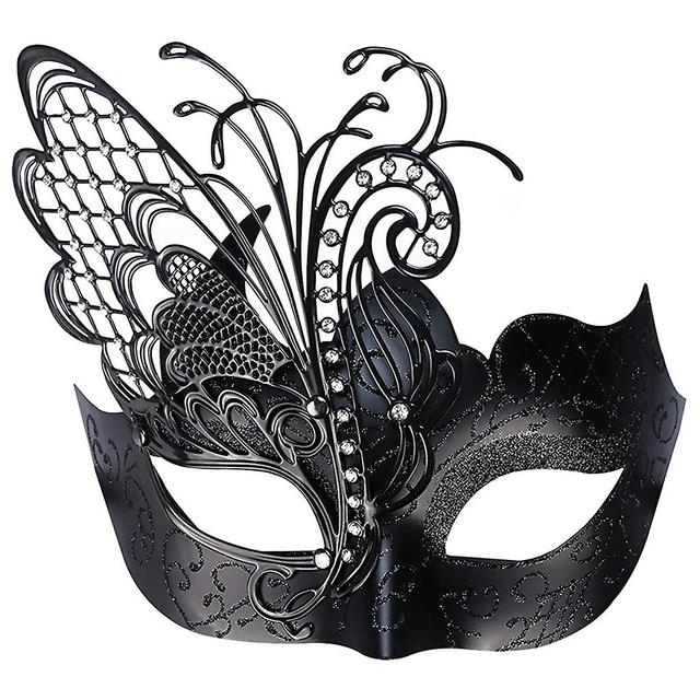 Dewenwils Dww-Masque papillon en fer forg en mtal avec strass (noir) pour mascarade/mardi gras fte/costume sexy bal/mariage on Productcaster.