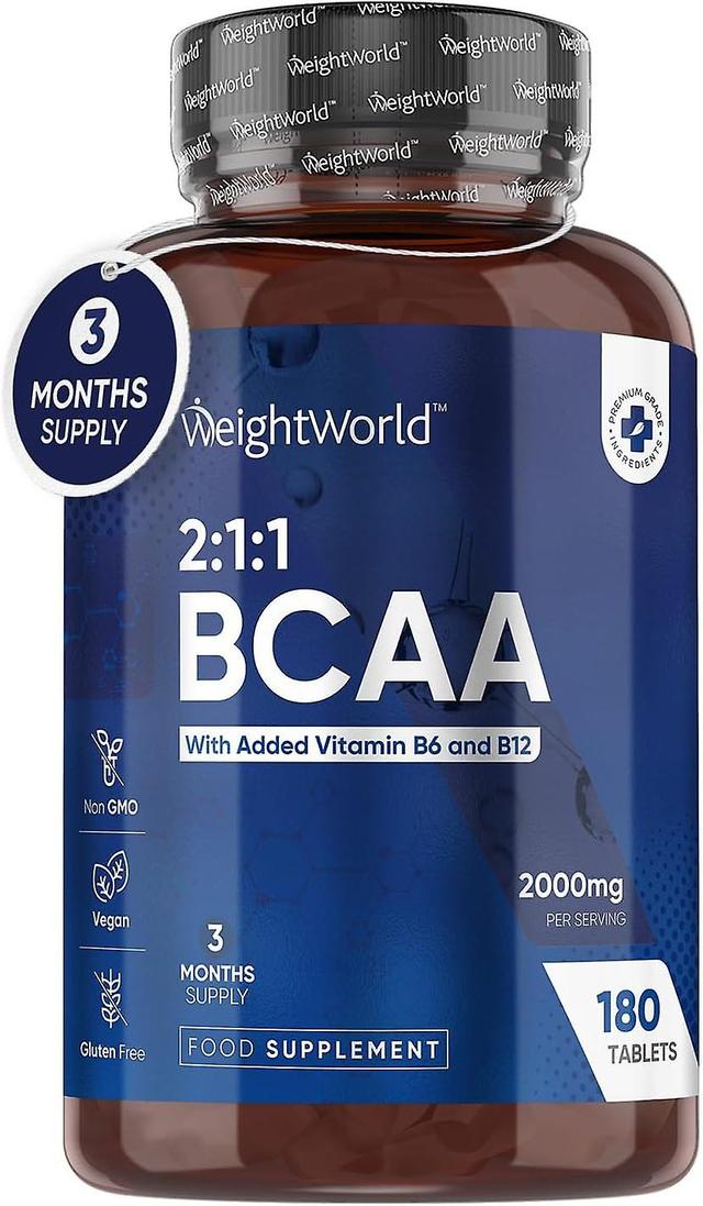 WeightWorld BCAA Tablet 2000mg Per Serving 180 Protein Tablets with Vitamin B12 and B6 on Productcaster.