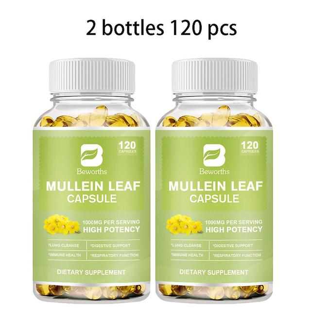 Huamade Bw Organic Mullein Leaf Capsule Lung Cleanse,detox Support For Healthy Respiratory, Bronchial &immune Function Herbal Supplement 2bottles 1... on Productcaster.