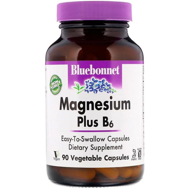 Bluebonnet Nutrition, Magnesium Plus B6, 90 Vegetable Capsules on Productcaster.