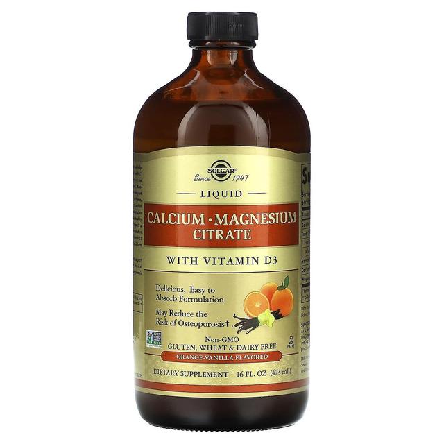 Solgar, flytande kalciummagnesiumcitrat med vitamin D3, apelsin-vanilj, 16 fl oz (473 ml) on Productcaster.