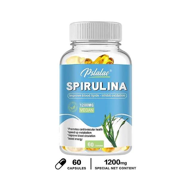 Eccpp Natural Organic Spirulina Supplement - 1200 Mg Boost Energy Immune System Maximum Strength Gluten Free Vegetarian Capsules 60 Capsules on Productcaster.