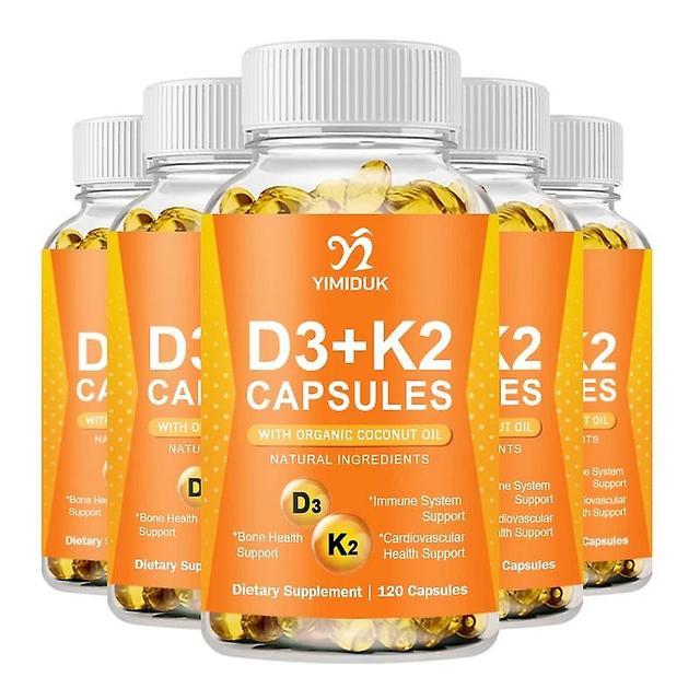 Sofirn Vitamin D3 K2 Capsules Daily Supplement Supports Healthy Immune System Heart And Strong Bones Vegetarian Capsules 5 Bottles 60pcs on Productcaster.