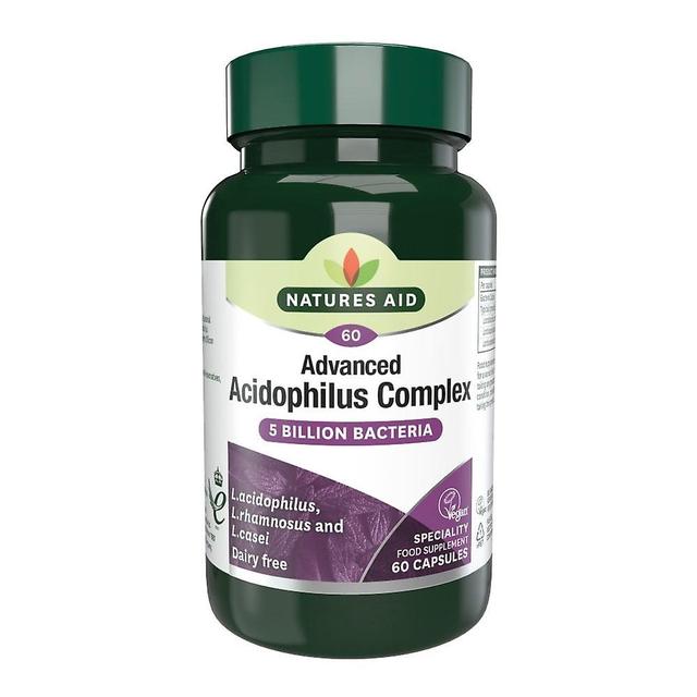 Natures Aid Advanced Acidophilus Complex 50mg, 60 Capsules. Suitable for Vegans on Productcaster.