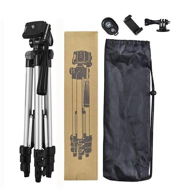 Telescopic Cell Phone Tripod Stand Extendable Lightweight Tripod For Outdoor Trip Silver B on Productcaster.