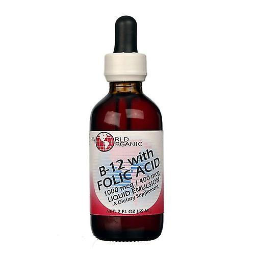 World Organics B-12 med folinsyre væske, 400 mcg / 1000 mcg, 2 oz (pakke med 4) on Productcaster.