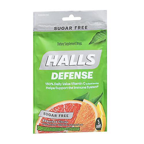 Halls Defense Vitamin C Drops Sugar Free, Assorted Citrus 25 each (Pack of 2) on Productcaster.