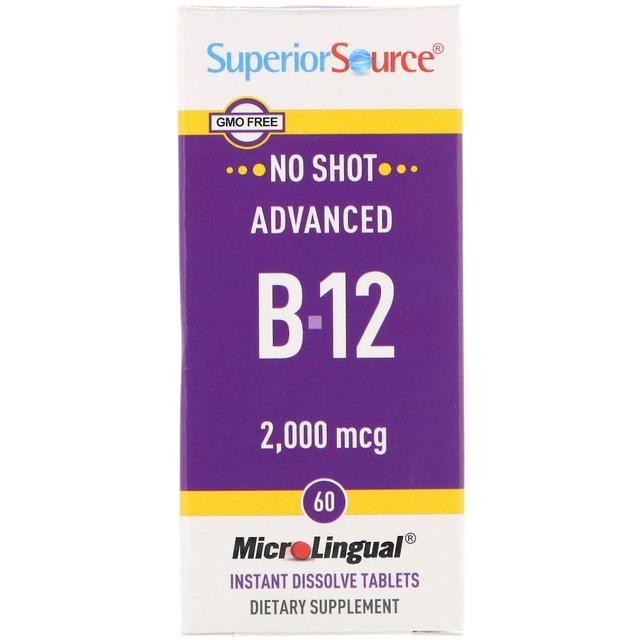 Superior Source Överlägsen Källa, Avancerad B-12, 2,000 mcg, 60 Tabletter on Productcaster.