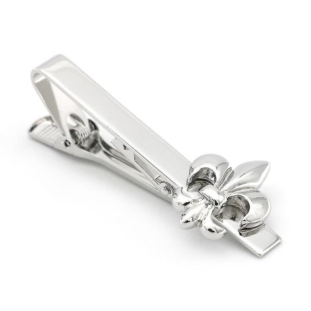 Pince Cravate Fleur pour Homme (Argent) - Cadeau de Mariage d'Affaires en Acier Inoxydable de Taille Rgulire on Productcaster.