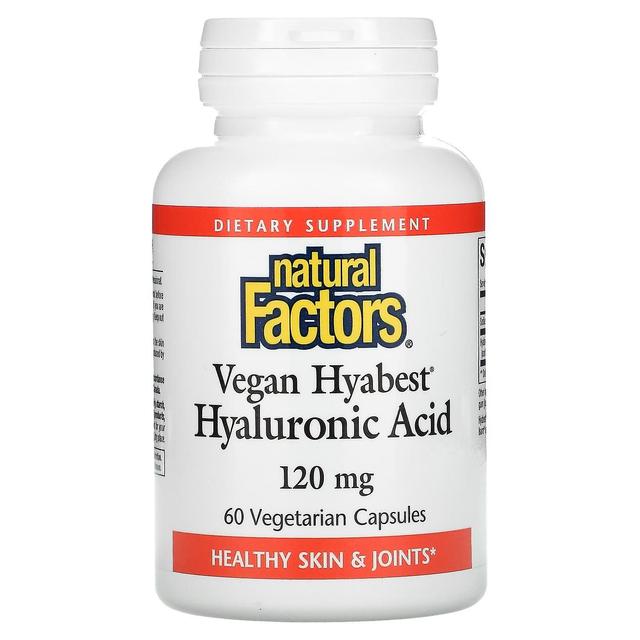 Natural Factors Naturliga faktorer, Vegan Hyabest hyaluronsyra, 120 mg, 60 vegetariska kapslar on Productcaster.