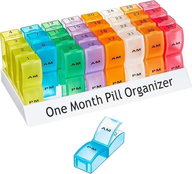 Cannwin 1 Month Pill Dispenser Tablet Box Organiser 2 Clearly Marked Compartments per Day, AM and PM for those who take many Tablets Every Day Easy... on Productcaster.