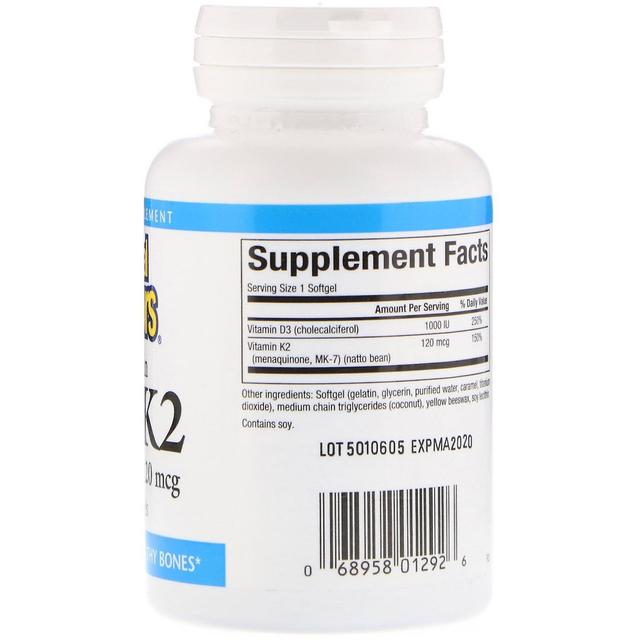 Natural Factors Natuurlijke factoren, vitamine D3 & K2, 60 Softgels on Productcaster.