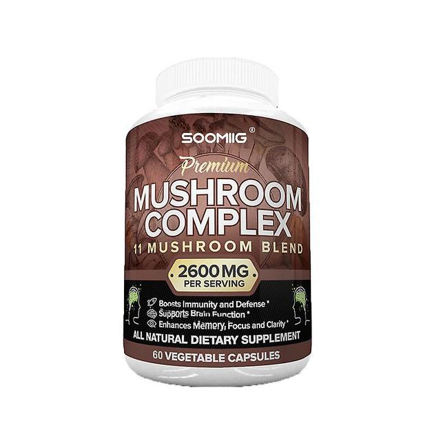 Visgaler Mushroom Complex Supplement - unterstützt die Gehirnfunktion, verbessert das Gedächtnis, stärkt die Immunität 60capsule-A bottle on Productcaster.