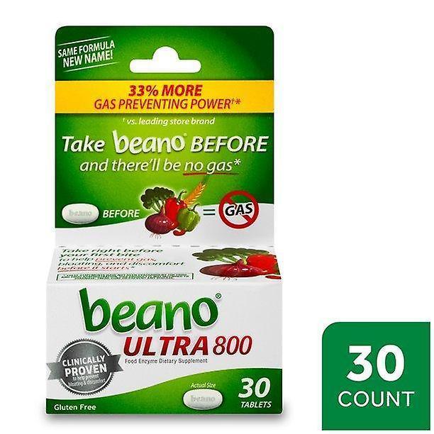 Beano ultra 800, prevenção de gás e suplemento de enzima digestiva, 30 contagem on Productcaster.