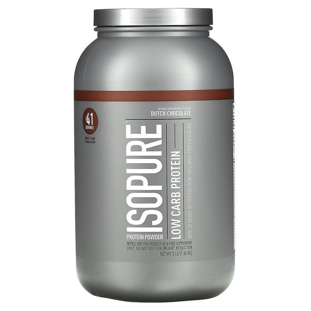 Isopure, Low Carb Protein Powder, Chocolate Holandês, 3 lb (1,36 kg) on Productcaster.