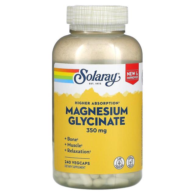 Solaray, högre absorption magnesiumglycinat, 350 mg, 240 VegCaps on Productcaster.