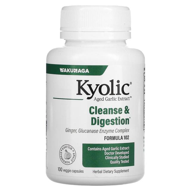 Kyolic, Aged Garlic Extract, Cleanse & Digestion Formula 102, 100 Veggie Capsules on Productcaster.