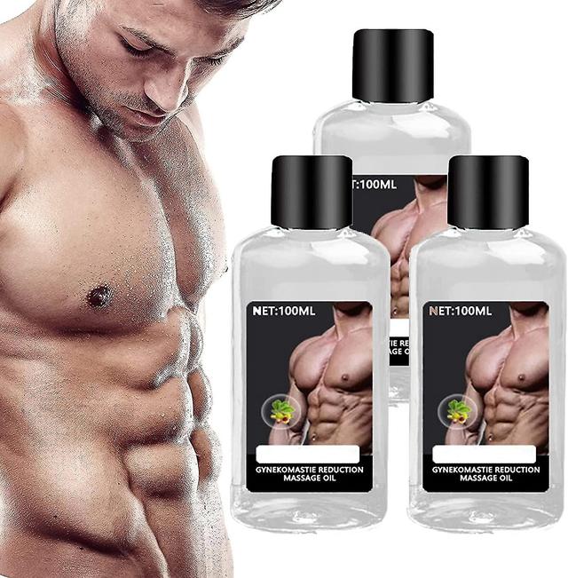 Pevný massa olej, 100ml Gynekomastie reduct Massa olej, Defy Gynekomastie Reduct Massa Uťahovanie oleja pre mužov 3 Pcs on Productcaster.