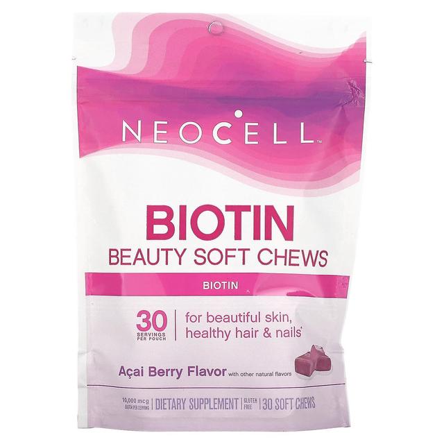 NeoCell, Biotin Beauty Soft Chews, Acai Berry , 10,000 mcg, 30 Soft Chews on Productcaster.