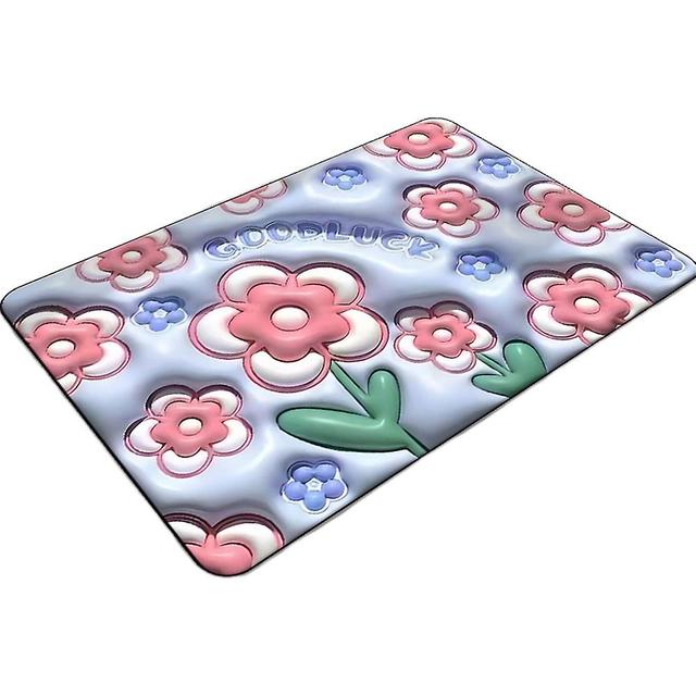 3d Flower Soft Diatom Mud Absorbent Floor Mat Soft Anti-slip Bathroom Mat F on Productcaster.