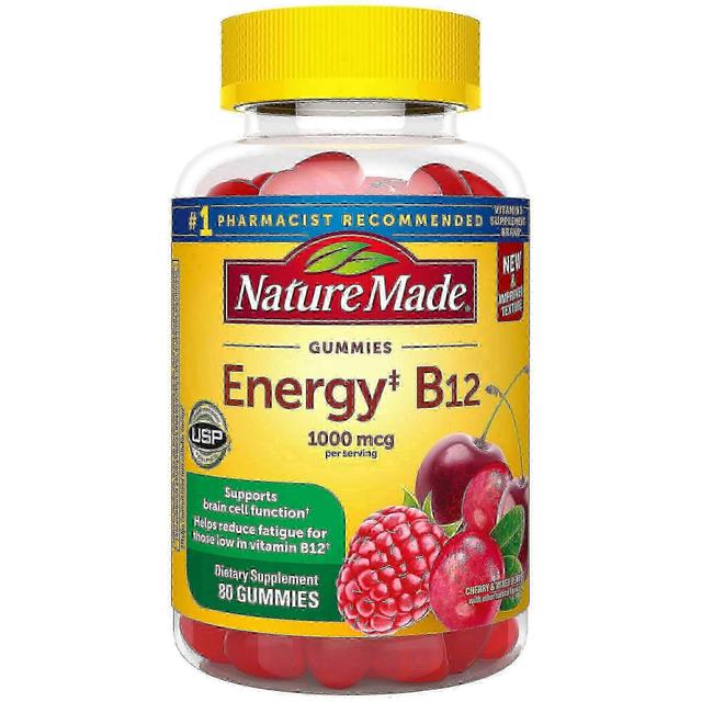 Nature Made Príroda vyrobila energiu b12 gummies, čerešňa & zmiešané bobule, 80 ea on Productcaster.