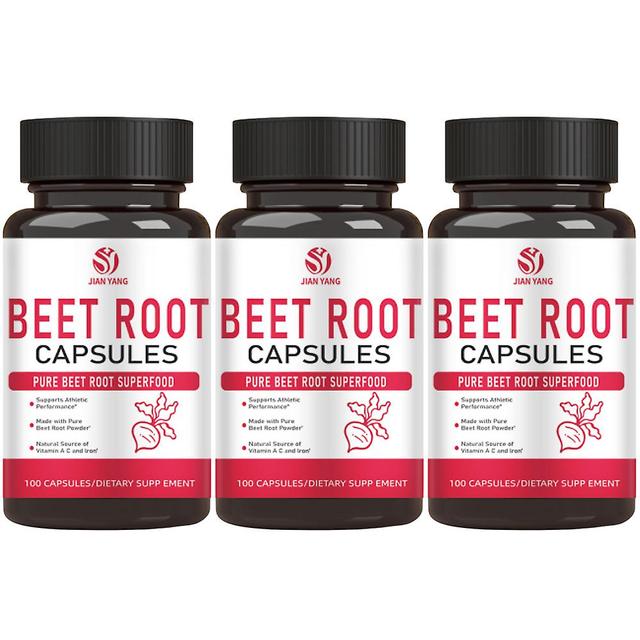 Beetroot Capsules Sports Health Supplement Improves Heart Health Blood Pressure Brain Function Energy Health Food 3pcs on Productcaster.