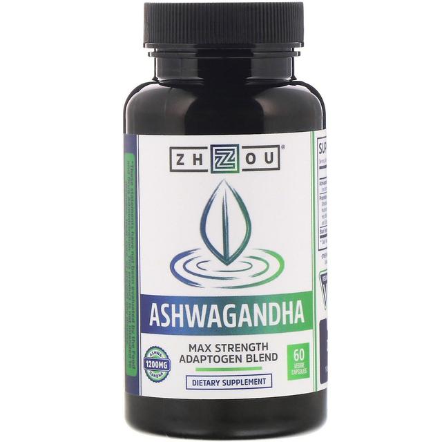 Zhou Nutrition, Ashwagandha, Força Máxima, 1200 mg, 60 Cápsulas Vegetais on Productcaster.