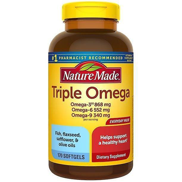 Nature Made Natureza fez ômega triplo 3-6-9, dois por dia softgels, 170 contagem, suplemento ômega para a saúde do coração on Productcaster.