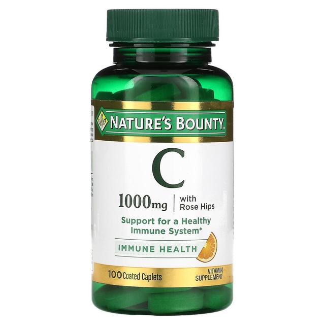 Natures Bounty Luonnon runsaus, C-vitamiini ruusunmarjoilla, 1,000 mg, 100 päällystettyä kapselia on Productcaster.