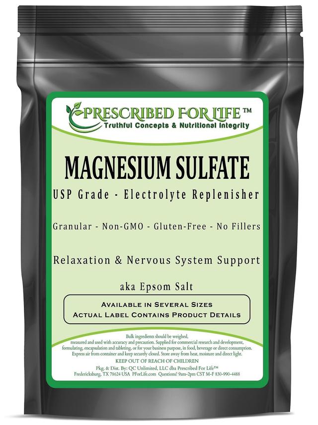 Prescribed For Life Sulfato de magnésio-Heptahydrate USP grau-Epsom sal cristalino granular 2 kg (4.4 lb) on Productcaster.