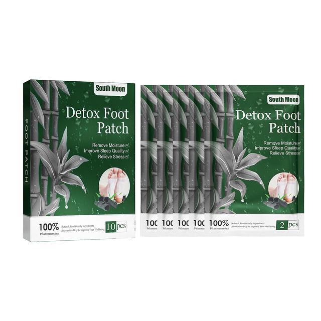 Herbal Detox Foot Patches - Natural Deep-cleansing Pads For Body Toxins, Slimming And Quality Sleep (10pcs) Green on Productcaster.