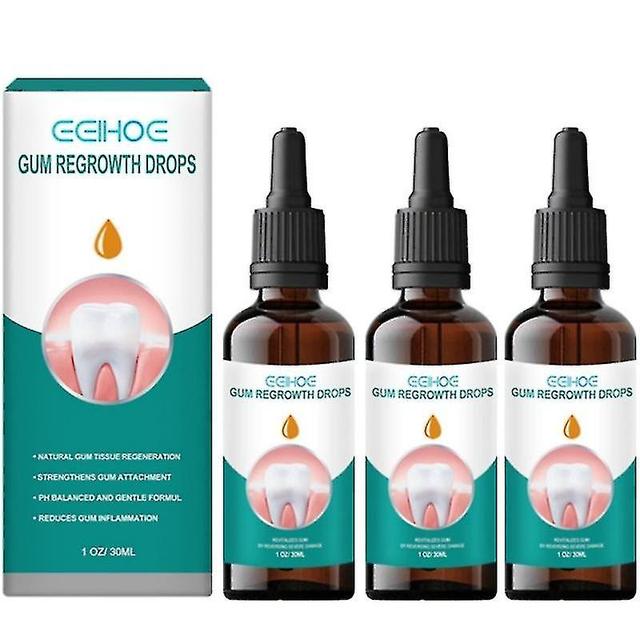 Gum Regrowth Drops, Gum Relief Drops, Gum Regrowth Drops, Gum Treatment For Receding Gums, Oil Pulling For Teeth And Gums Rejuvenate Your Gums 3pcs on Productcaster.