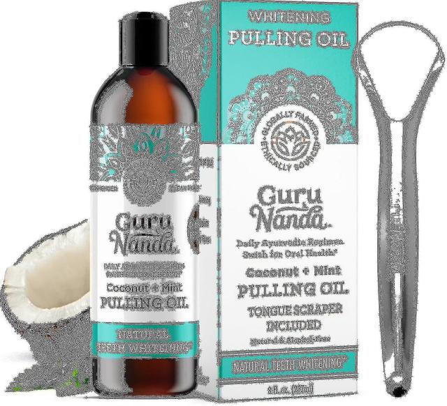 Gurunanda Oil Pulling (8 Fl.oz) With Coconut Peppermint Oil With Tongue Scraper Inside The-- on Productcaster.