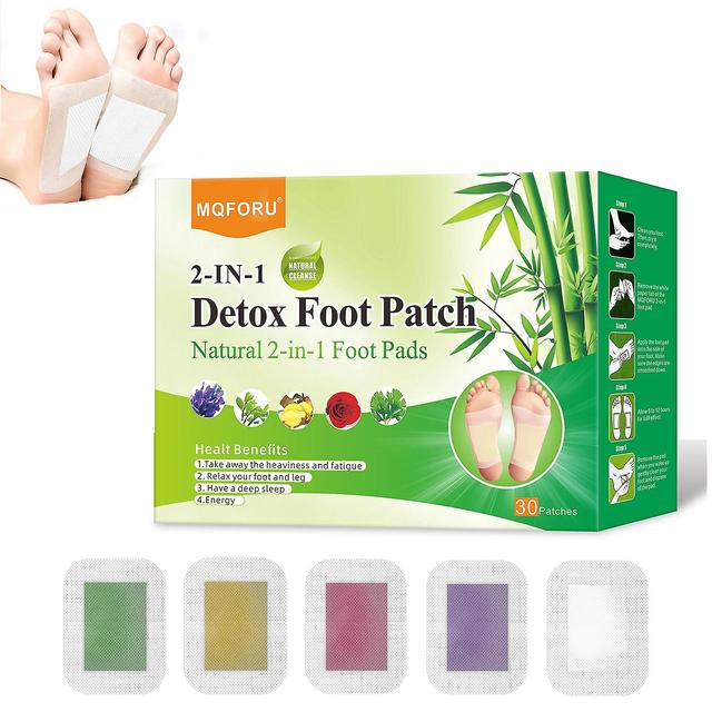 Two-in-one Foot Paste Five-color Mixed Flavor Wormwood Green Tea Moxibustion Ginger Rose Foot Paste Detox Foot Patches Pads 60pcs on Productcaster.