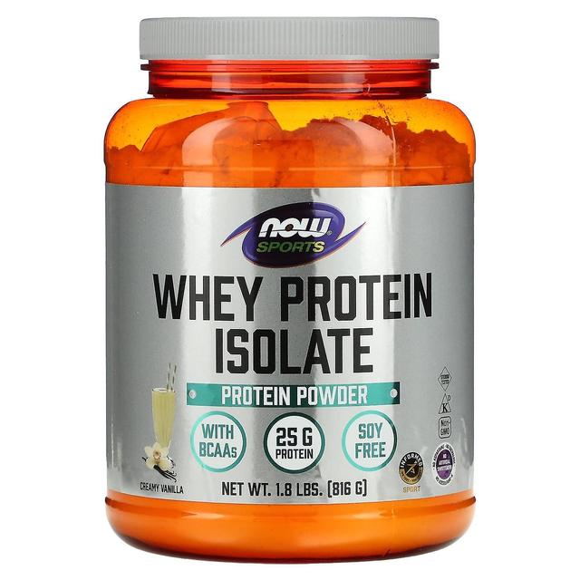 NOW Foods NU Fødevarer, Sport, Valleproteinisolat, Cremet vanilje, 1,8 lbs (816 g) on Productcaster.