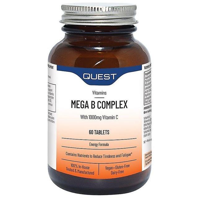 Quest Vitamins Mega B Complex (+1000mg Vit C) Tabs 60 (601204) on Productcaster.