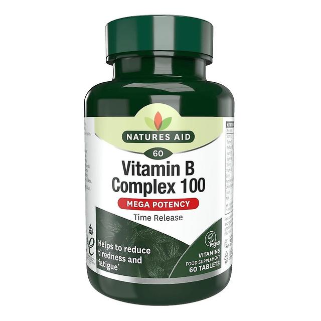 Natures Aid Mega Vitamin B Complex 100 Time Release, 30 Tablets. Vegan on Productcaster.