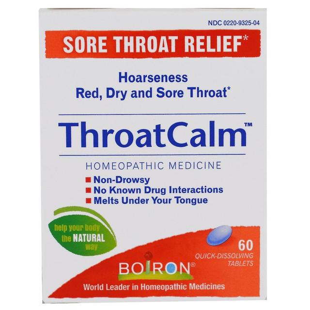 Boiron, ThroatCalm, 60 Quick Dissolving Tablets on Productcaster.