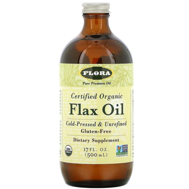 Flora, certificeret økologisk hørolie, 17 fl oz (500 ml) on Productcaster.